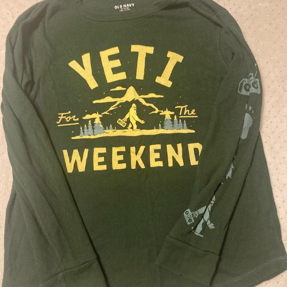 Old Navy Dark Green Teethermal yeti shirt 14-16 xl - Picture 4 of 6